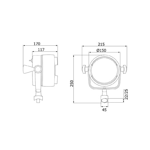 Faro elettrocomandato Night Eye, 12 o 24 volt, per barca, proiettore